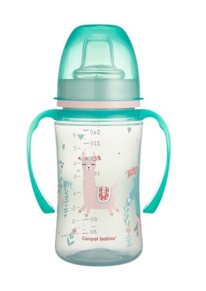 Canpol baby šolja Easy start 35/208 Colorful animals 240ml, zelena