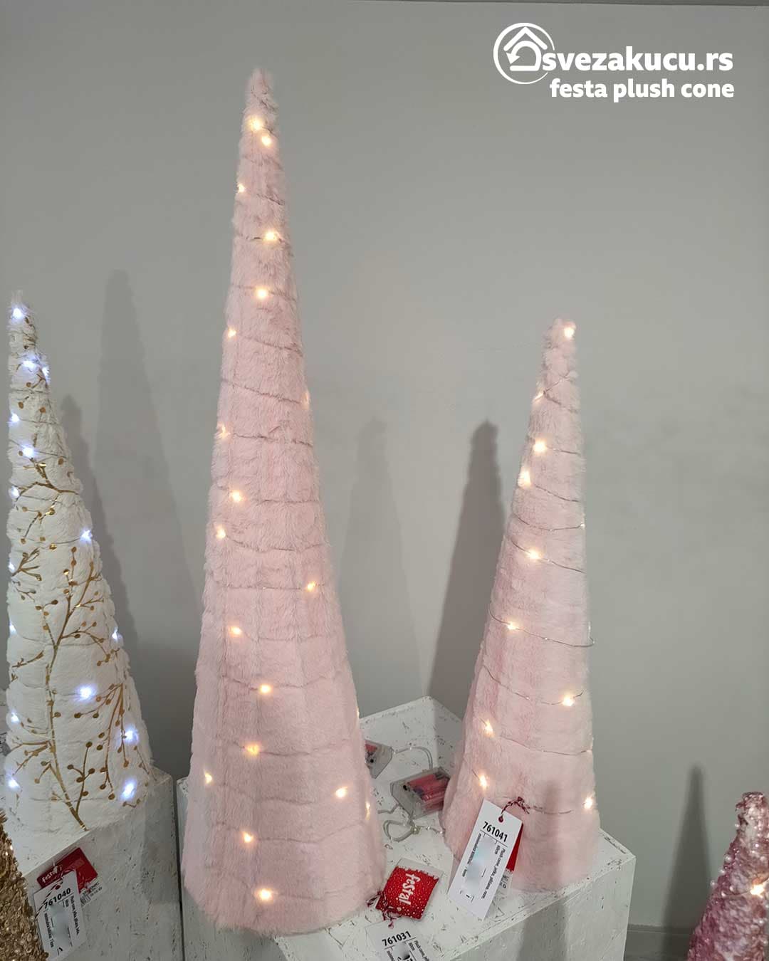 Svetleća LED Kupa Plush Cone 80 cm Roze