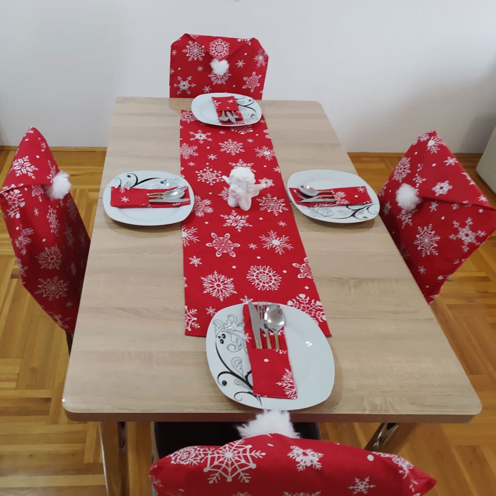 Trpezarijski dekorativni set Eira Red za 6 osoba
