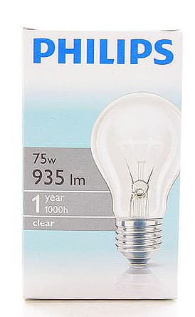 Standardna sijalica 75W E27 bistra PS004
