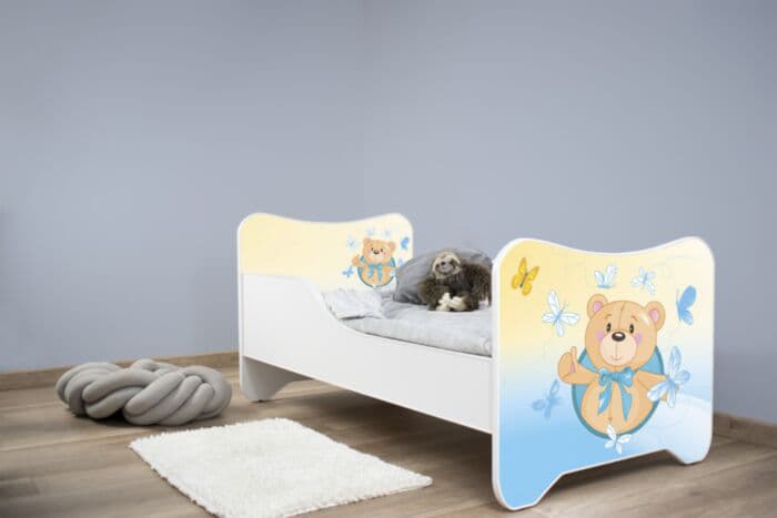 Dečiji krevet sa dušekom i letvicama 160x80cm Happy kitty Small teddy 7442