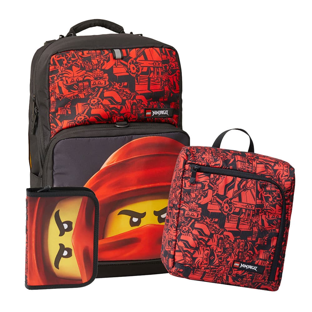 LEGO® Komplet Ranac za školu + pernica + torba za fizičko Optimo Plus Johansen NINJAGO Red 20228