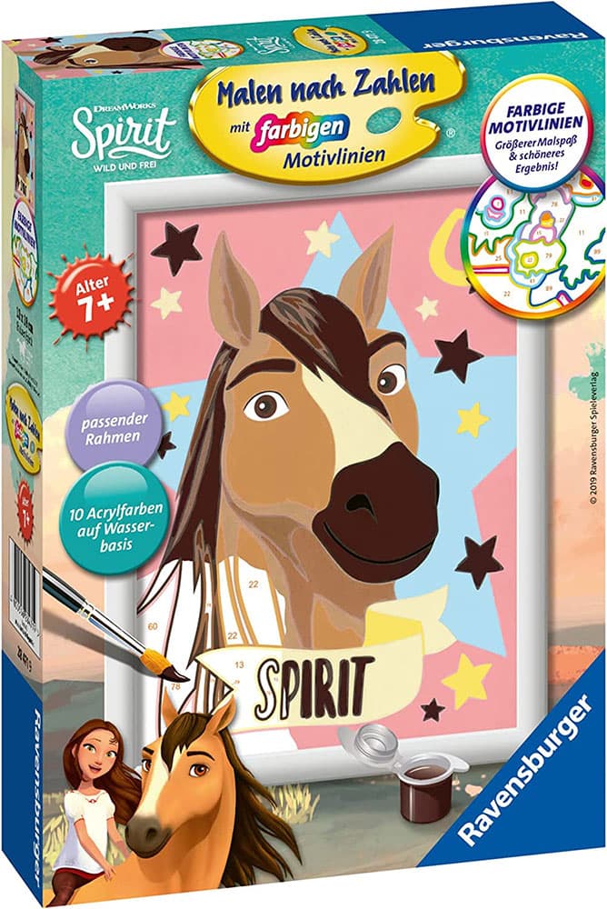 Ravensburger Bojanka po brojevima + akrilne boje Konj Spirit 28471