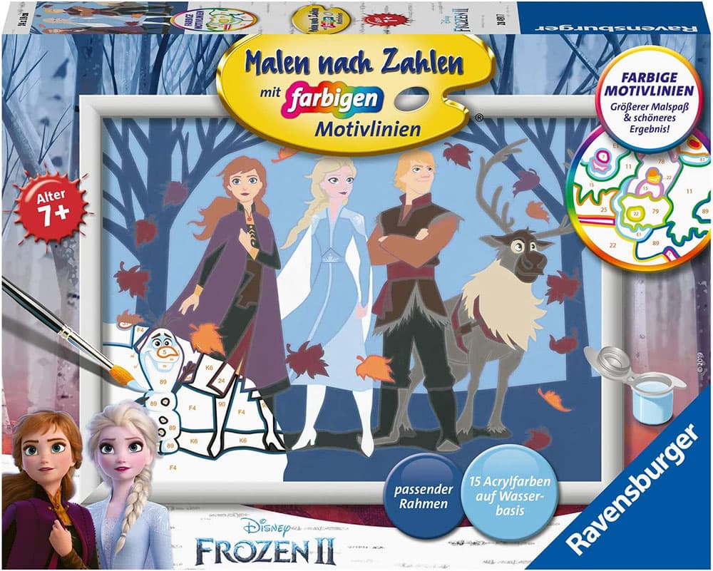Ravensburger Bojanka po brojevima + akrilne boje Disney Frozen II 28491