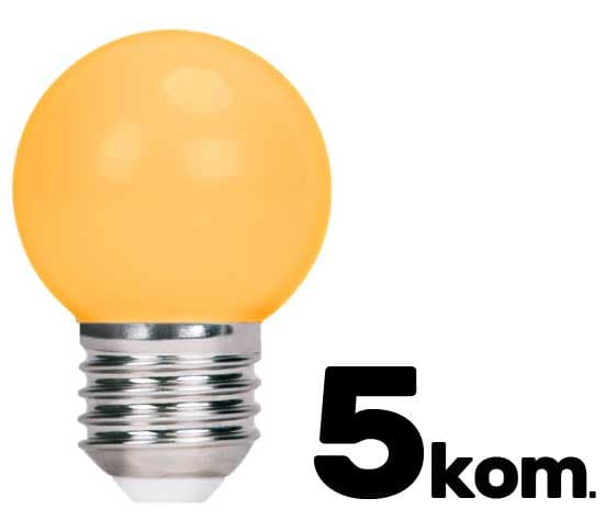 Pet LED sijalica Žuta 2W E27