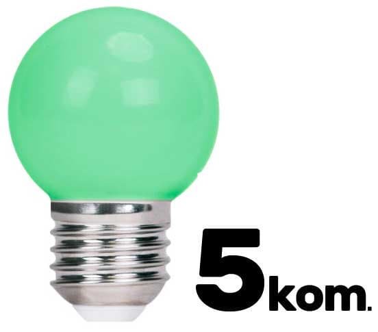 Pet LED sijalica Zelena 2W E27
