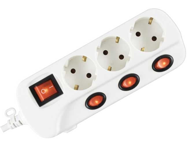 Produžni kabl sa prekidačima 1.5m 3.5kW NVK03K/WH