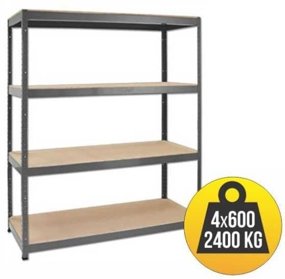 Metalna polica velike nosivosti 4x600kg 177x160x60cm