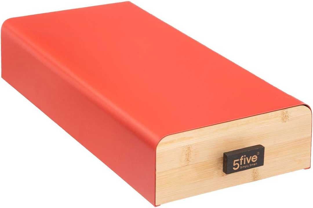 Crvena Metalna Kutija Sa Drvenom Fiokom Za Kapsule Kafe 5five Simply Smart
