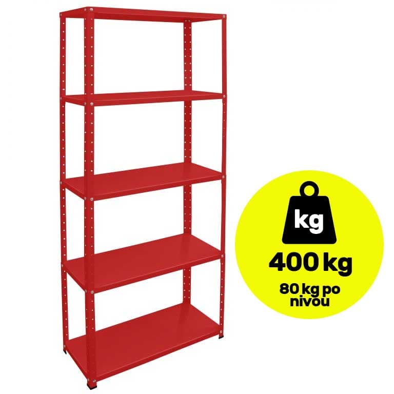 Montažna metalna polica sa 5 nivoa Nosivost 400kg 40570