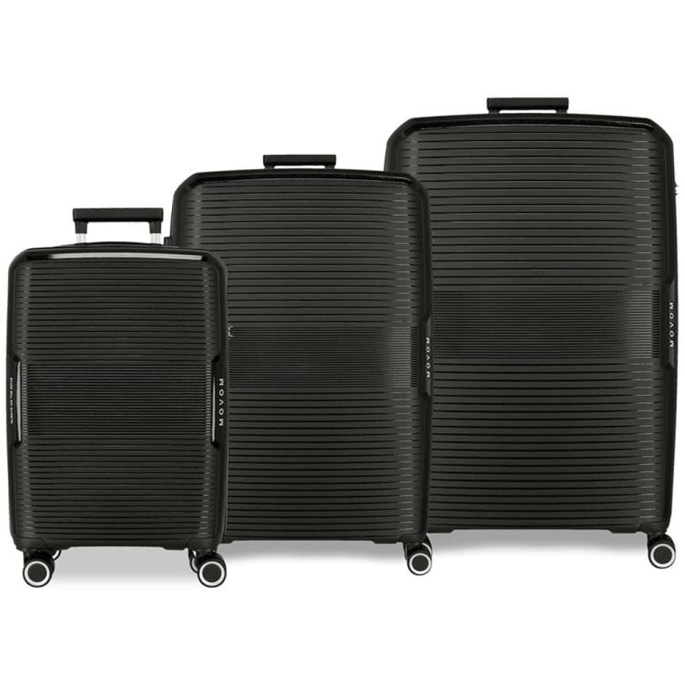Komplet proširivih kofera od polipropilena 55cm-68cm-78cm Movom Inari black 53294