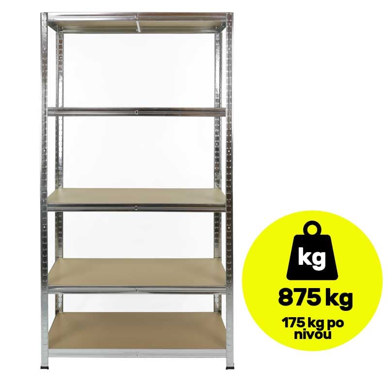 Metalna stalaža sa pet polica Ukupne nosivosti 875kg 180x90x40cm
