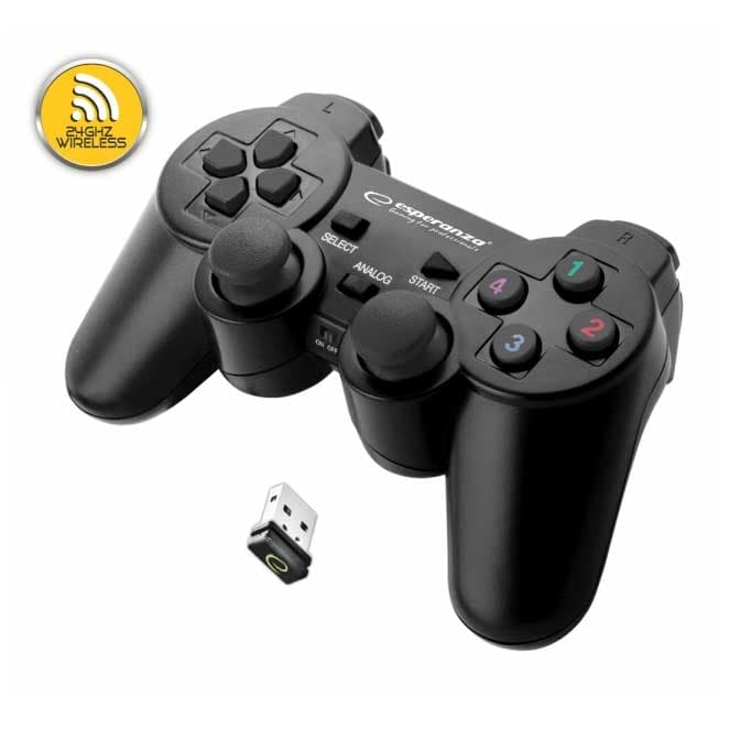 Bežični gamepad 2.4gHz PS3 PC Esperanza Gladiator Black