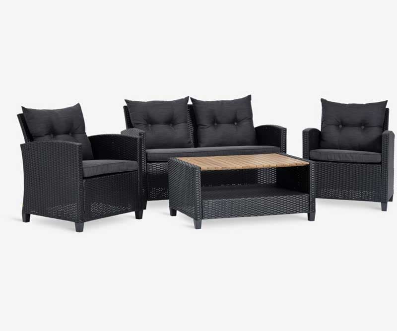 Lounge garnitura za 4 osobe Neva Black