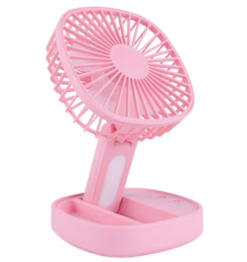Sklopivi mini ventilator sa punjivom baterijom Prosto MF9413 roze