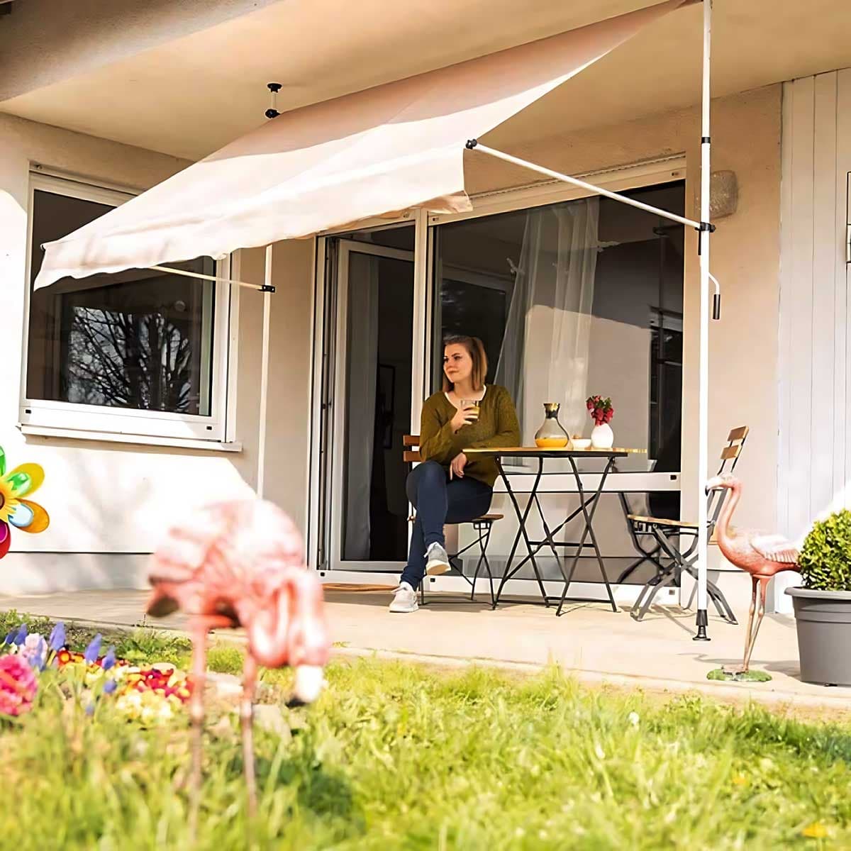 Tenda sa Teleskopskim Nosačima na izvlačenje 300 x 120 cm - Montaža Bez Bušenja i Šrafljenja