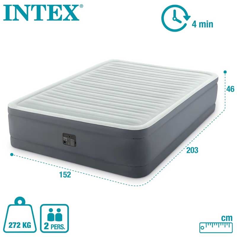 Intex krevet na naduvavanje sa ugrađenom pumpom Queen PremAire® 64906ND 152 x 203 x 46cm