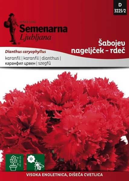 Seme za Karanfil šabo - crveni - Dianthus caryophyllus 5 kesica 3225/2