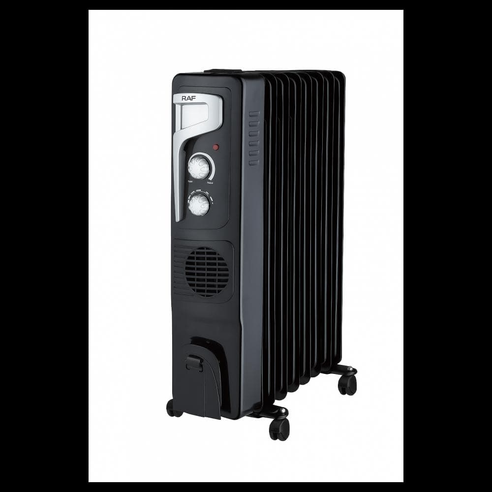 Raf R.0929b Uljni Radijator Sa Ventilatorom 9 Rebara Crni 2400w