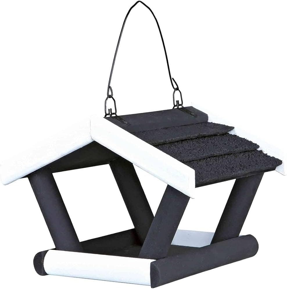 Hranilica za divlje ptice Drvena kućica 19cm crno-bela Trixie 55803