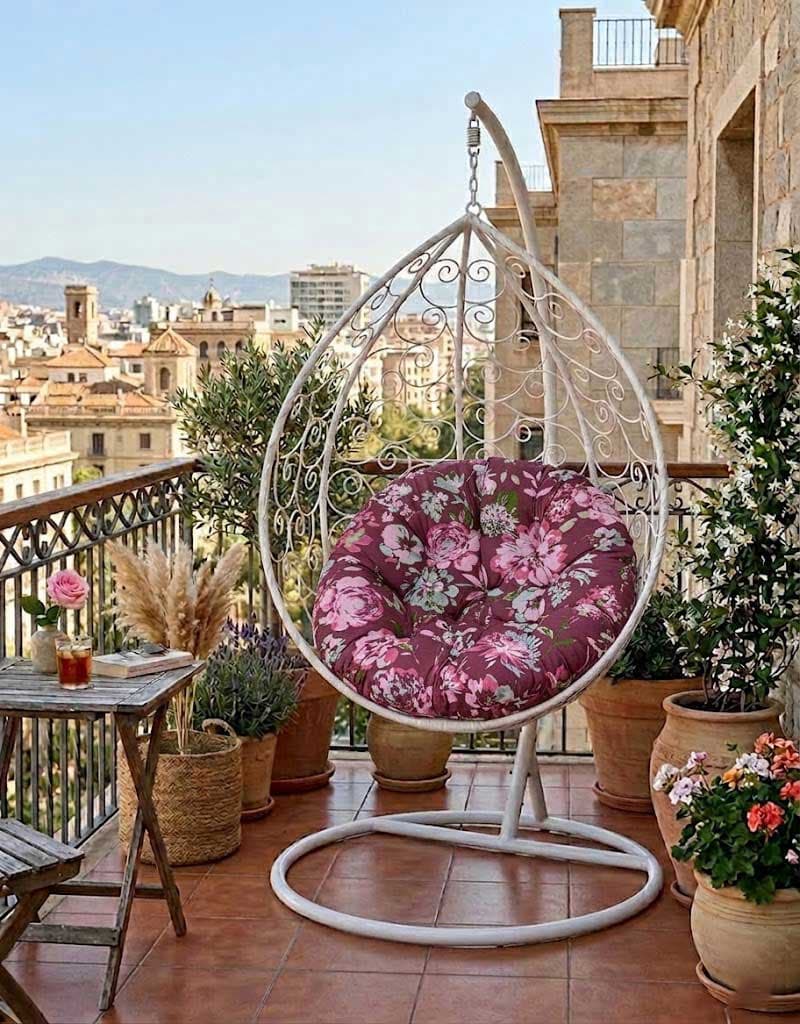 Jastuk 100cm Za Gnezdo Baštensku Ljuljašku BORDEAUX RETRO