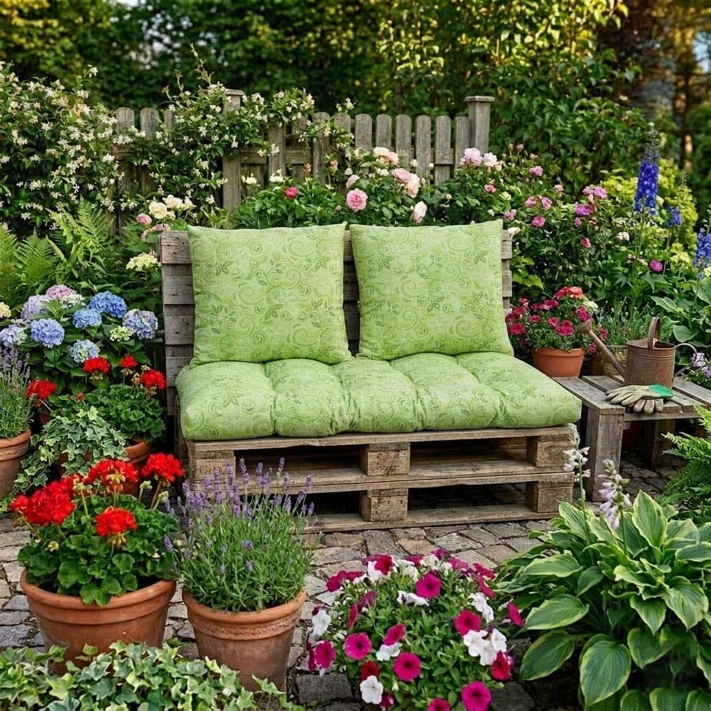 Komplet jastuka za garniture od paleta FRESH GREEN