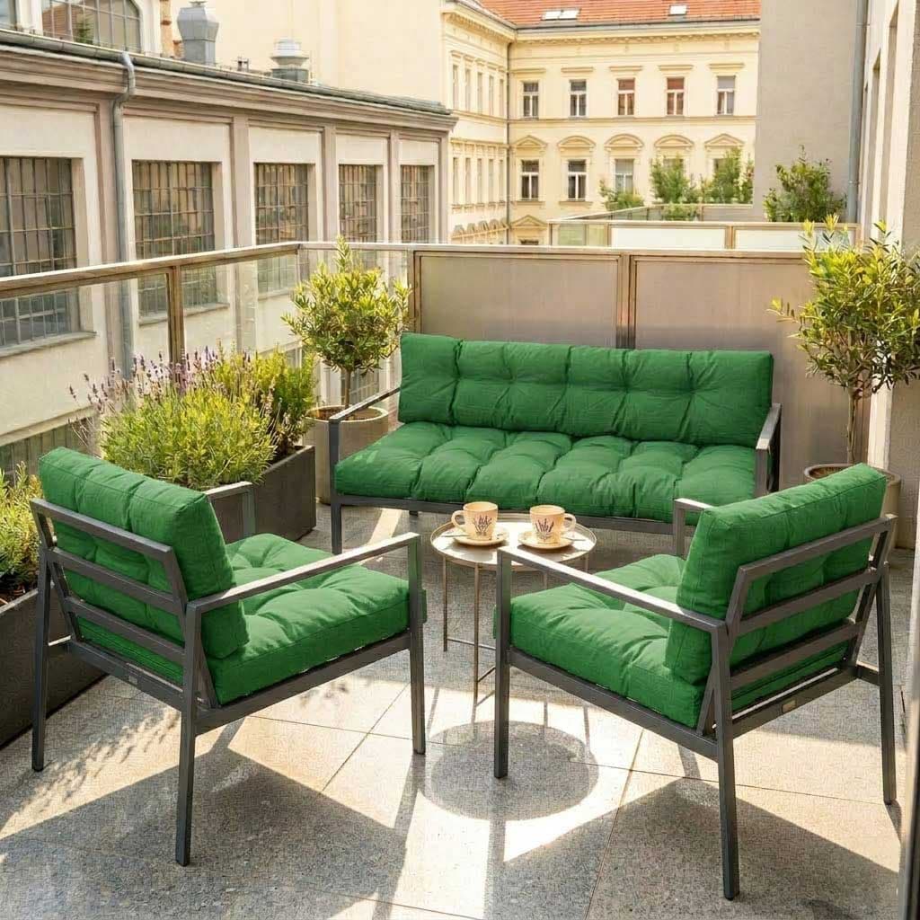 Jastuci Za Baštensku Garnituru Sa Niskim Naslonima - Dvosed i Dve Fotelje GREEN