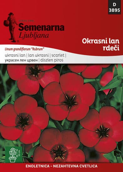Seme za cveće 5 kesica Ukrasni lan - crveni - Linum grandiflorum Rubrum 3895