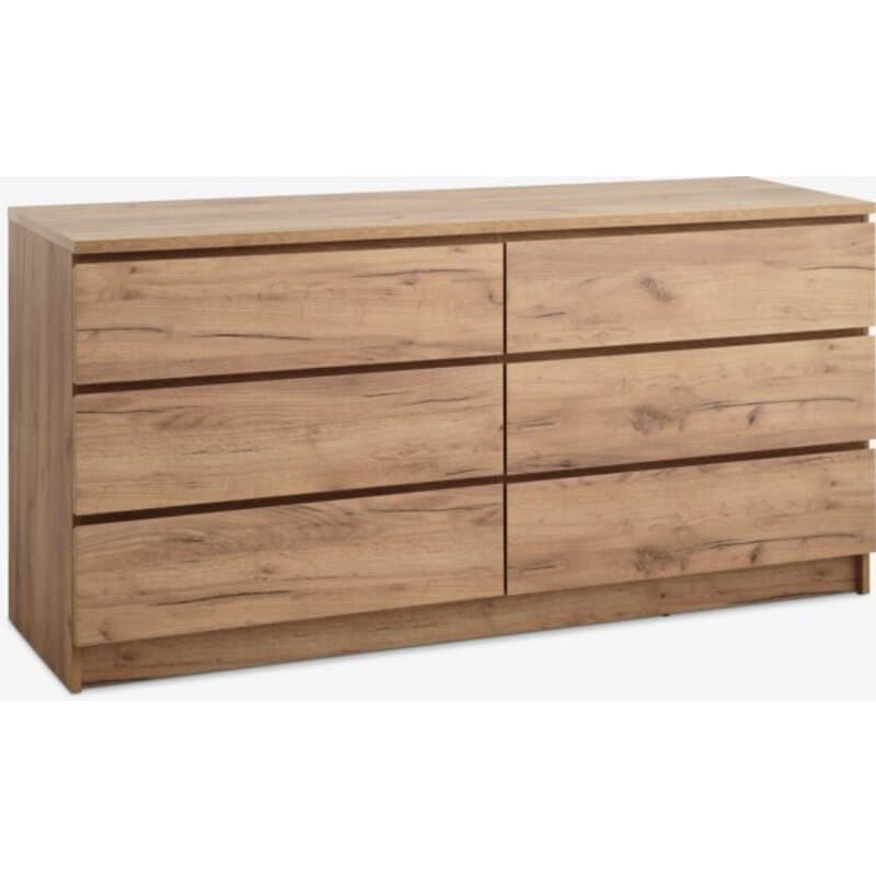 Komoda 3+3 fioke, divlji natur hrast