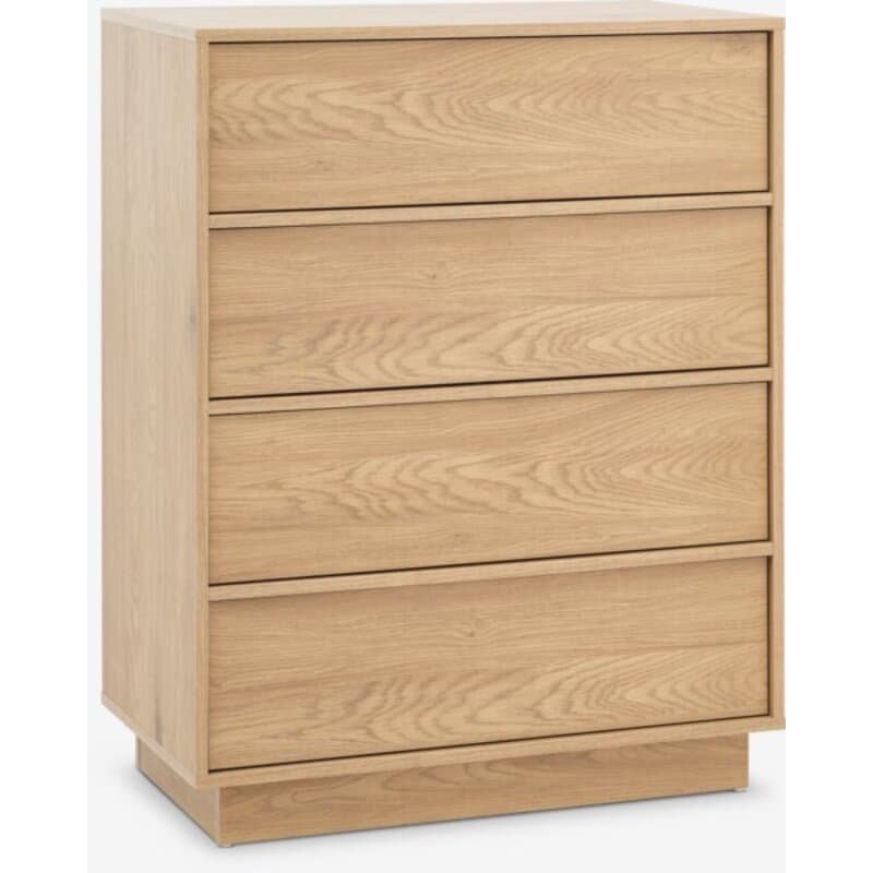 Komoda, 4 fioke, topao hrast, 81x102x45 cm