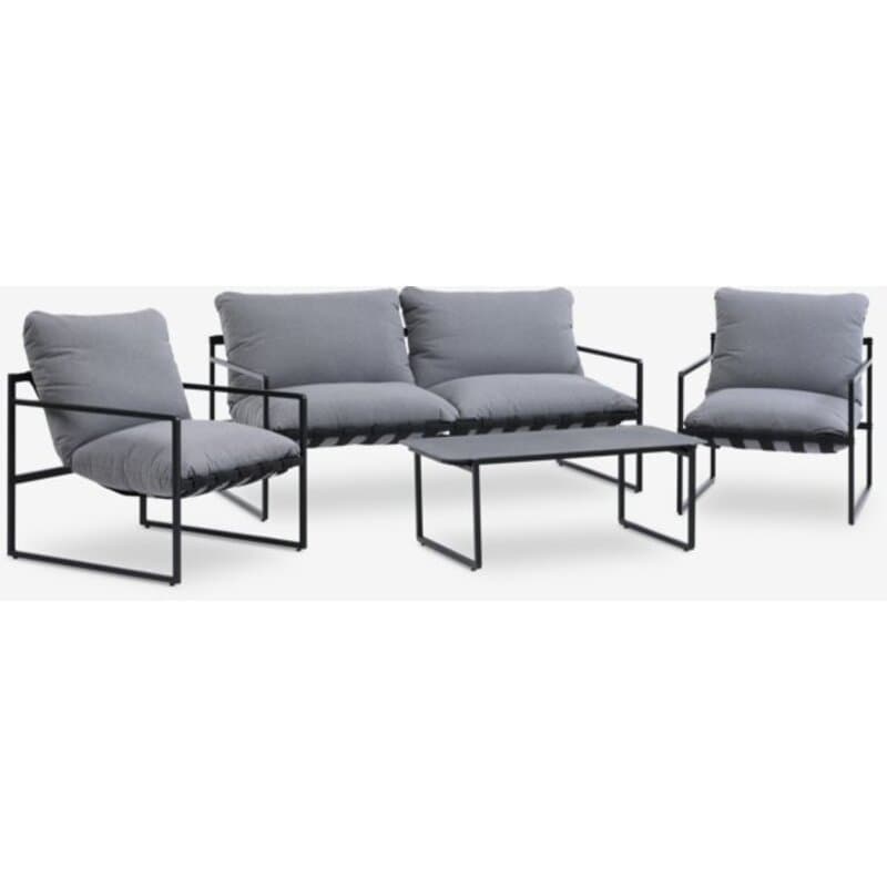Lounge garnitura 4os. siva sa stolom