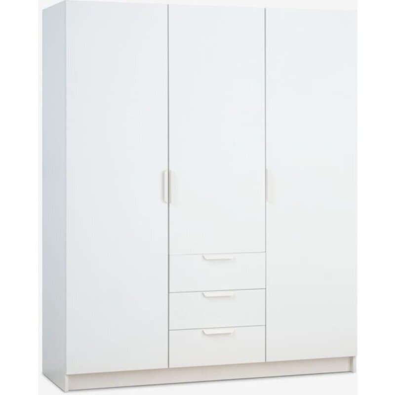 Ormar 144x176 cm, 3 vrata 3 fioke, bela