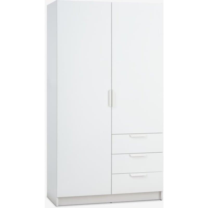 Ormar 96x176, 2 vrata, 3 fioke, bela