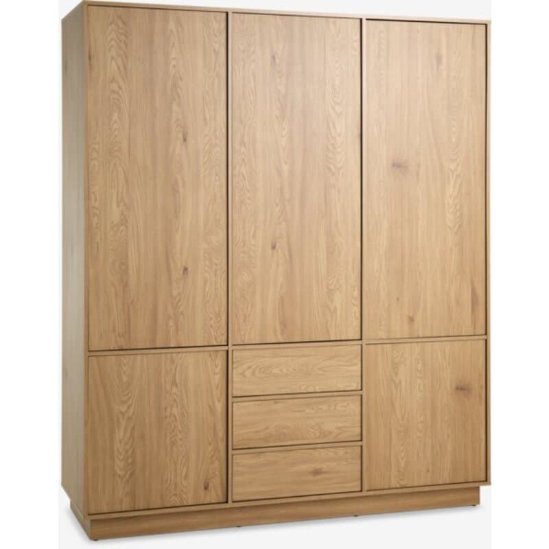 Ormar 180x214 cm, 5 vrata i 3 fioke, topao hrast