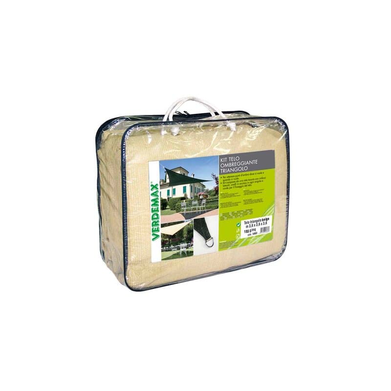 Verdemax trouglasta mreža za zasenu 5x5x5m bež set (085521)