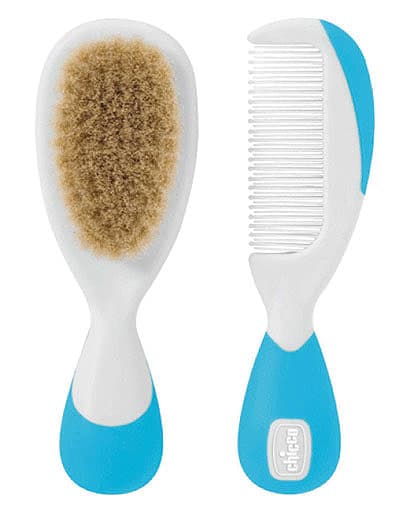 Chicco  češalj + prirodna četka, plava 00066003320000