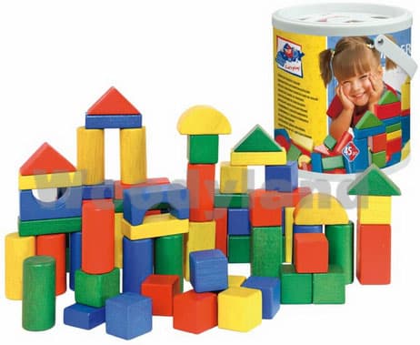 WoodyLand Drvene kocke u kutiji sa sortirajućim poklopcem 90907