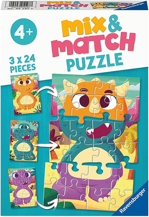 Ravensburger Slagalice 3x24 dela Mix and Match Dinosaurusi 05197