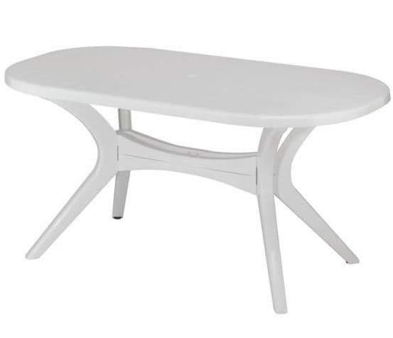 Steiner Lyon ovalni plastični sto bele boje 150x90 802440