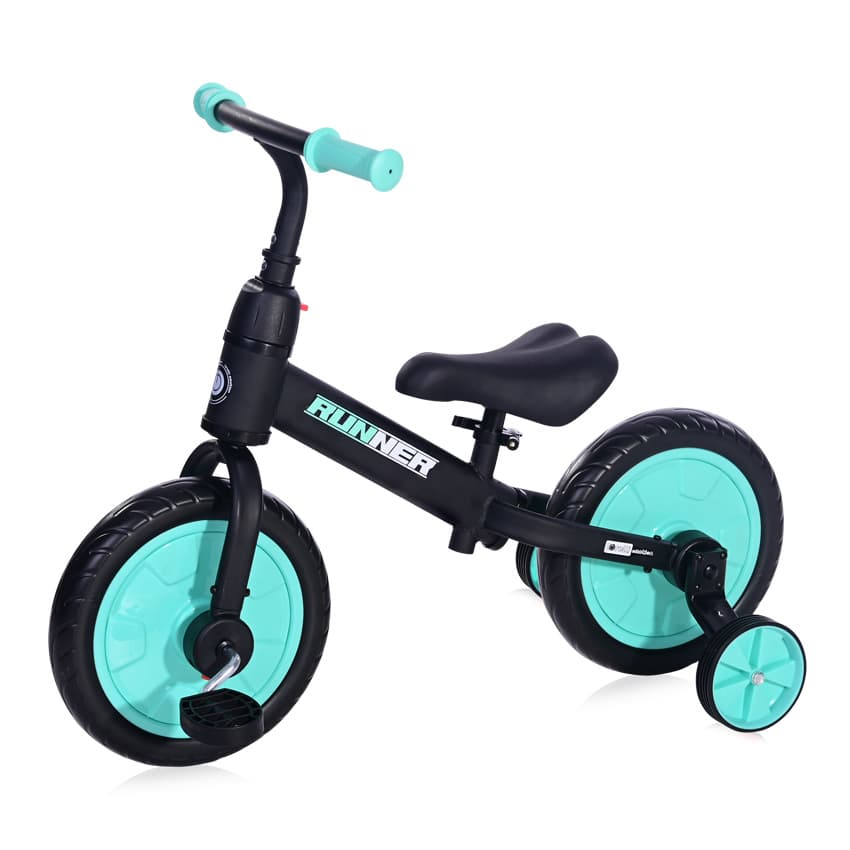 Lorelli 2u1 Balans bicikl i bicikl sa pomoćnim točkićima Runner turquoise 10410030009