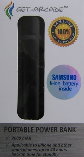 Get Arcade Power Bank dodatna baterija 2600 napajanje za telefone i tablete crna