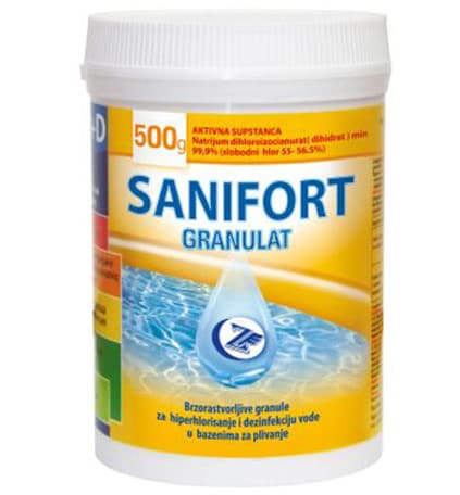 Hlor Granulat 500g - Sredstvo za dezinfekciju vode u bazenima Sanifort 15144