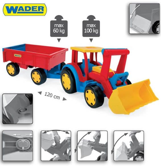 Traktor sa utovarivačem i prikolicom Wader 66300