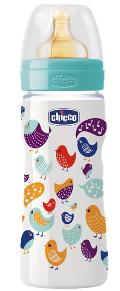 Chicco Plastična flašica sa kaučuk cuclom Well-Being 330ml 4m+ 00070709000000