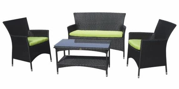 Wicker Ratan Garnitura Emona sa Zelenim Jastucima