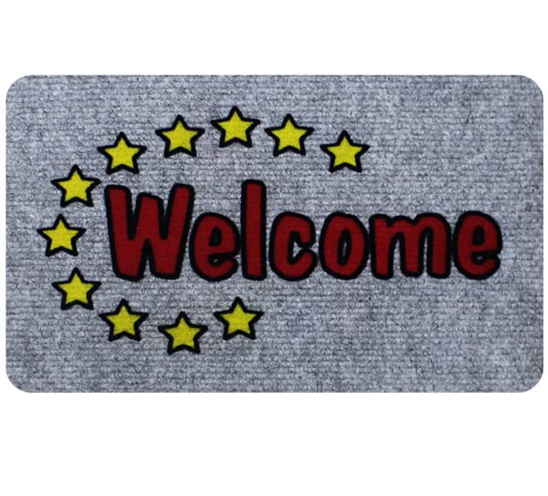 Otirač 40 x 60 Flock Četvrtasti sivi Welcome