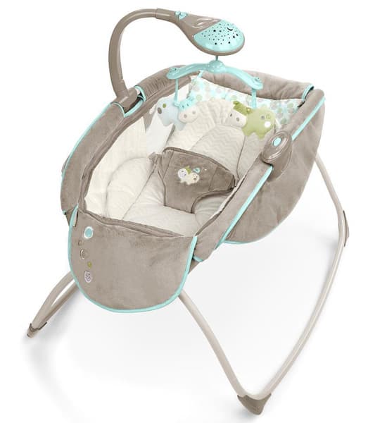 InGenuity by Bright Starts Kolevka - ležaljka za bebe sa projektorom, muzikom i vibracijom Moonlight In Emerson Deluxe