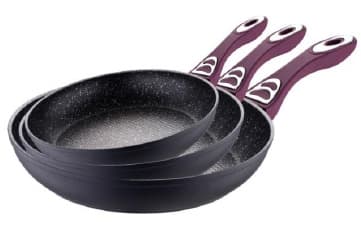 Bergner Tiganji sa mermernom oblogom - Set od 3 kom Renberg purple RB-1023-P