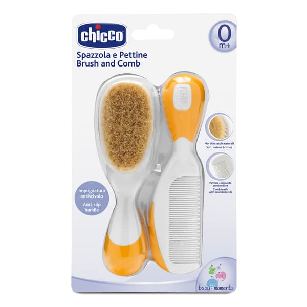 Chicco Češalj i četka od prirodne dlake, žuta 00006569000000