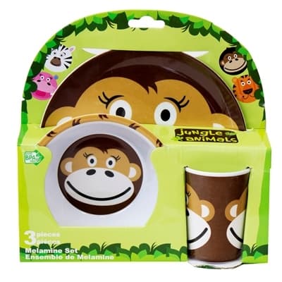 Stor Set za jelo za bebe - tanjir činija čaša Jungle Animals SR96581